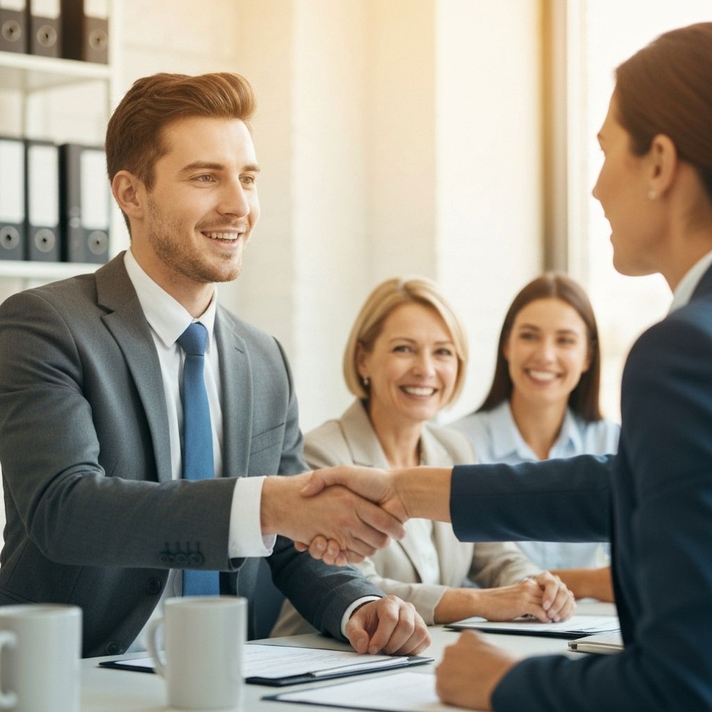 Successful interview in professional office environment