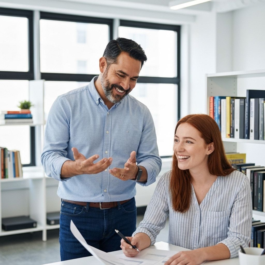 Professional mentorship and career guidance in modern office