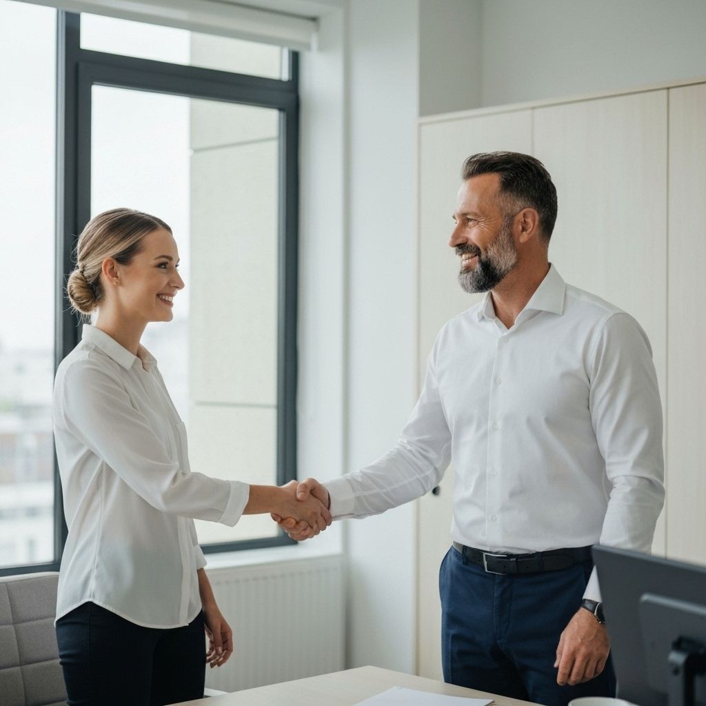 Professional salary negotiation in modern office